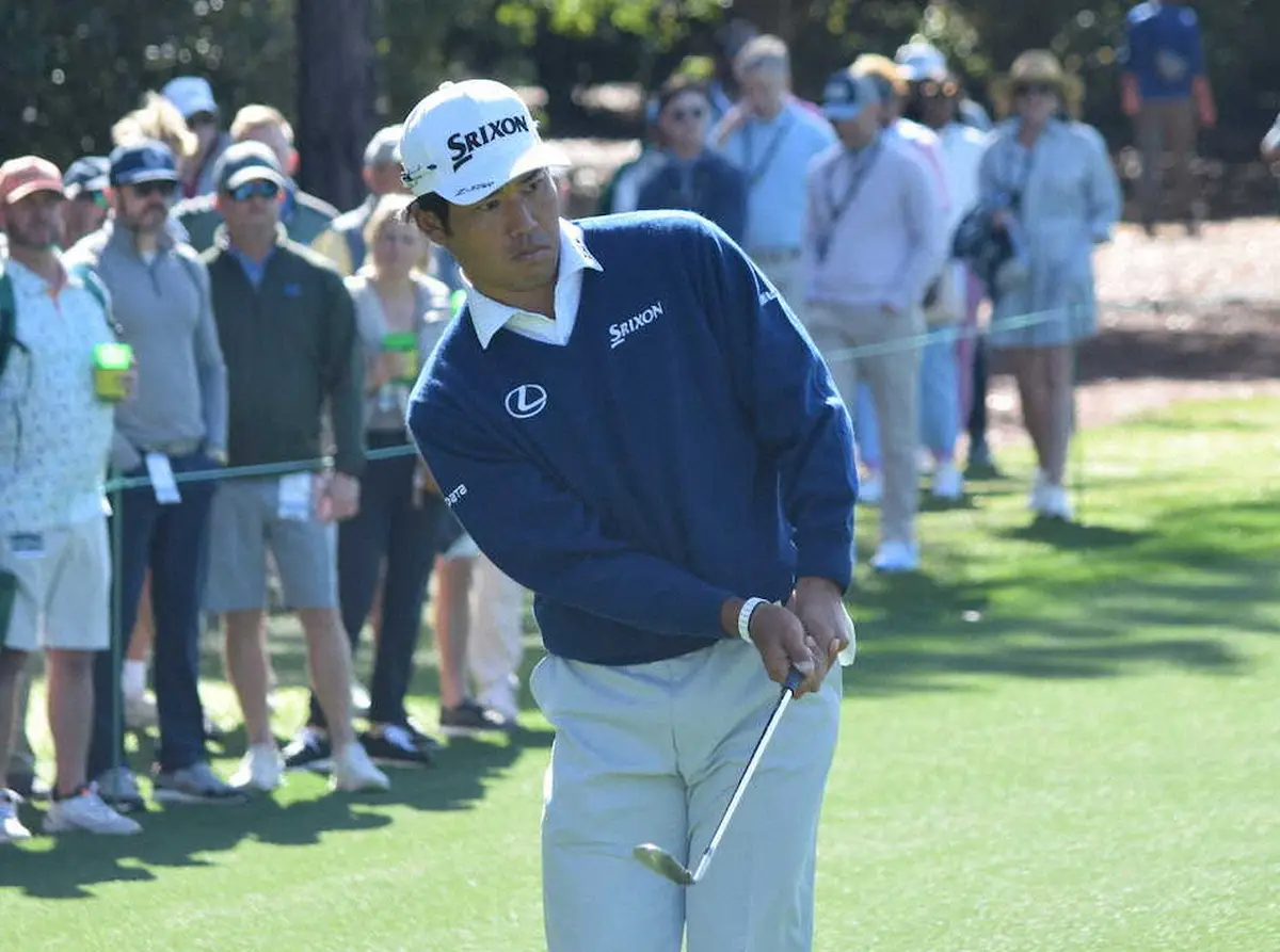 【画像・写真】21年以来のマスターズ制覇へ、練習ラウンドを行う松山英樹