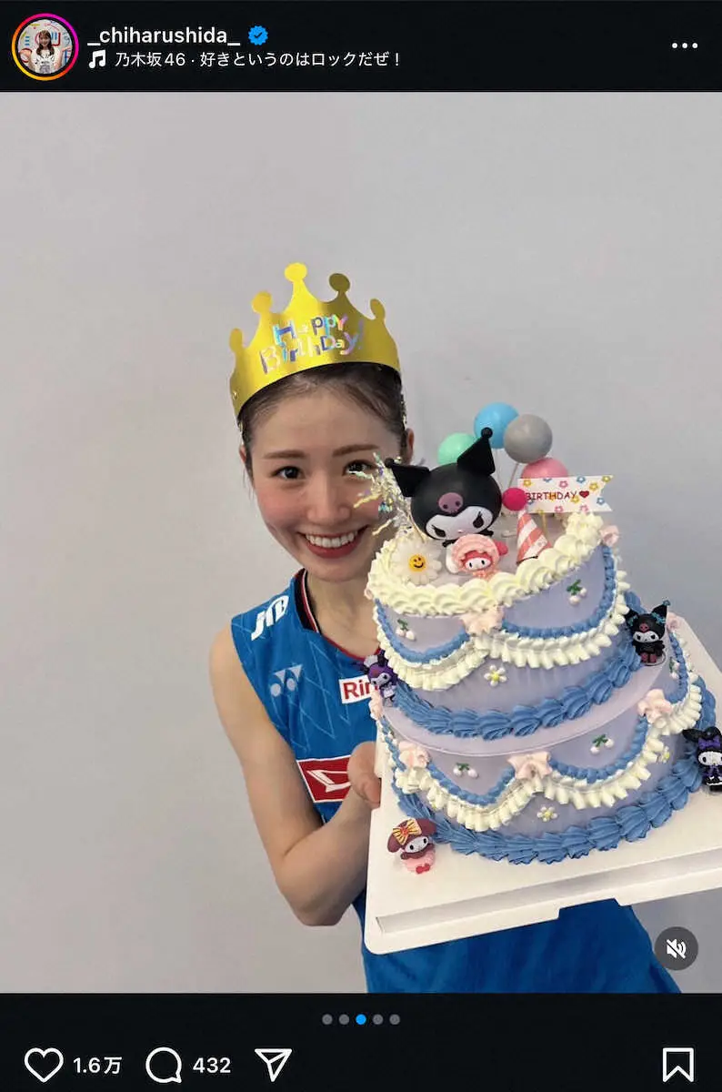 【画像・写真】クロミの誕生日ケーキに顔が隠れちゃう！？志田千陽の公式インスタグラム(Shida Chiharu)から