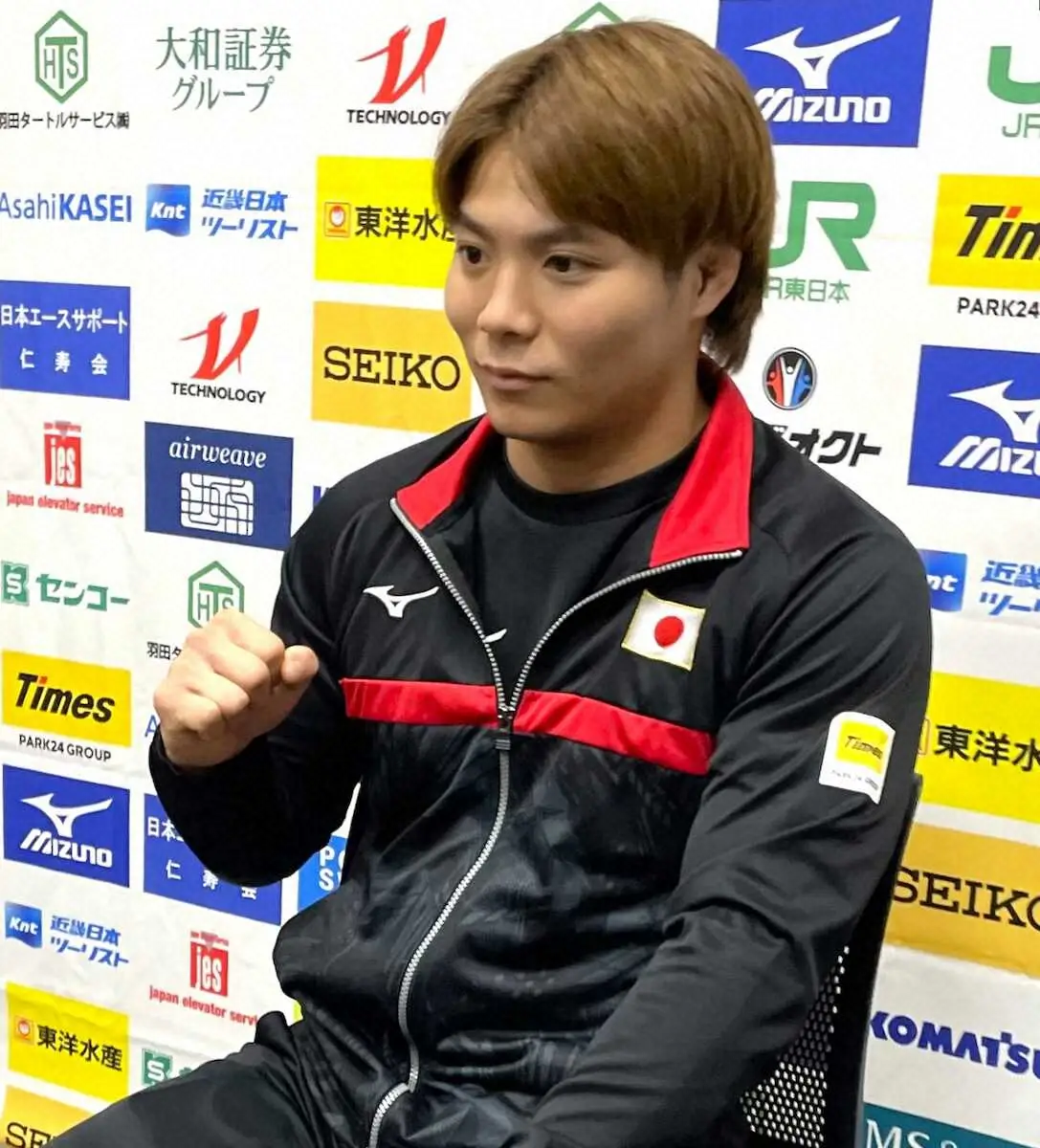 【画像・写真】柔道世界選手権への意気込みを語る阿部一二三（撮影・前川　晋作）