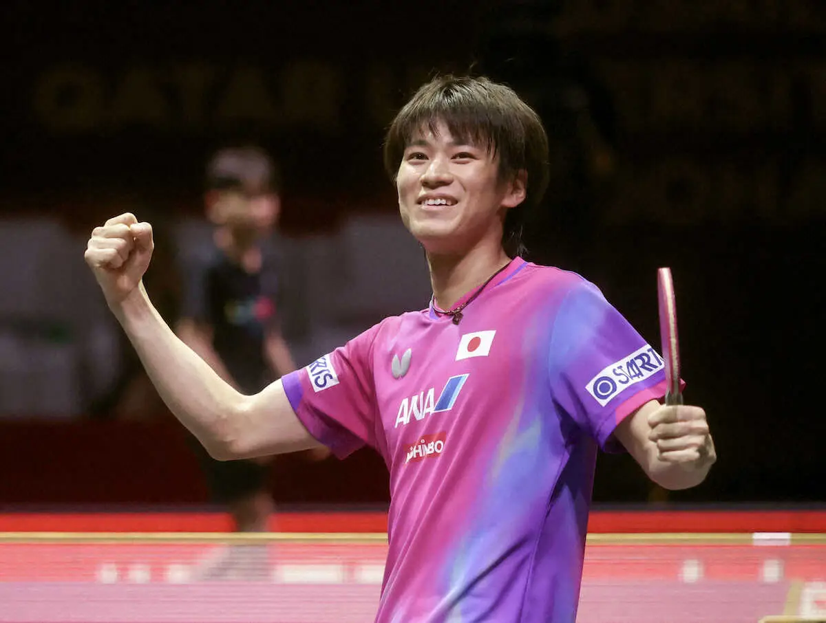 【画像・写真】【卓球】戸上隼輔、死闘制して8強入り　日本男子46年ぶりメダル獲得懸けた準々決勝はモーレゴードと激突