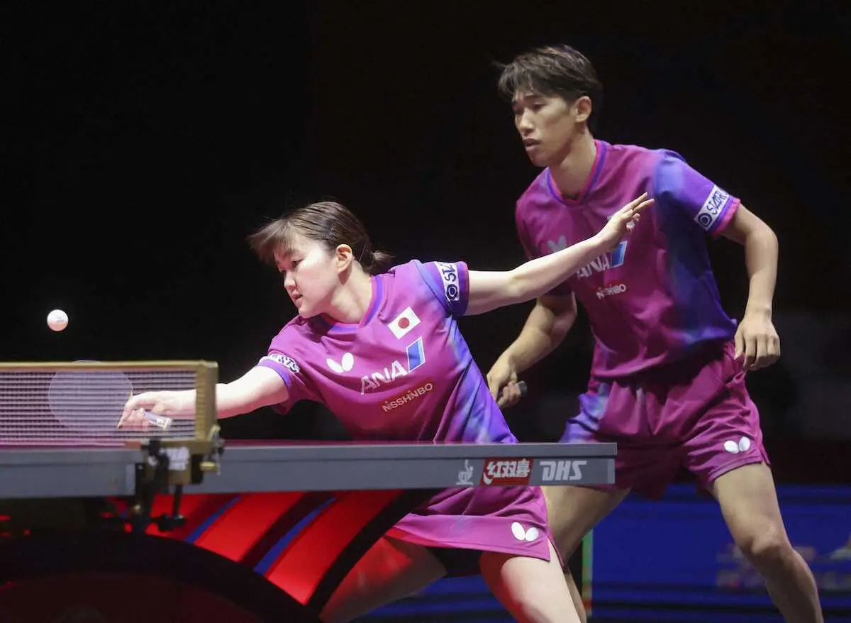 【画像・写真】【卓球】吉村真晴・大藤沙月組　金メダル王手!　世界3位の香港ペアを3－1で下す