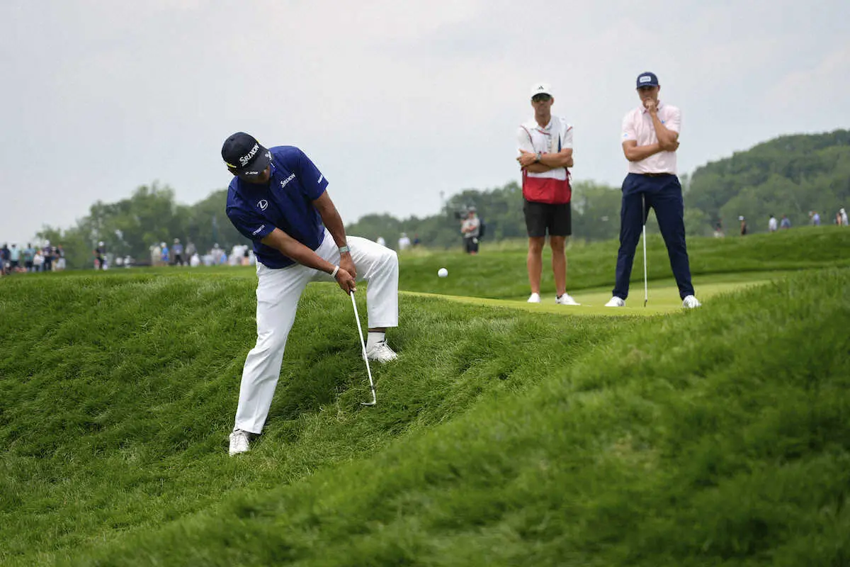 【画像・写真】【全米OP】第2Rは日没サスペンデッド　松山は暫定58位　バーンズが単独首位