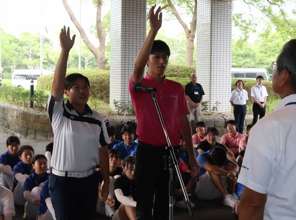 【画像・写真】九州高校ゴルフ団体戦が開幕　2日間36ホールで熱戦