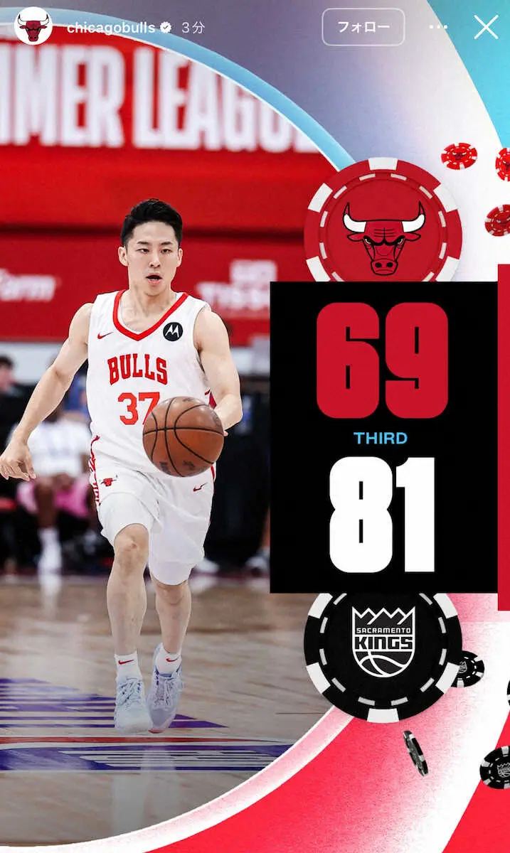 【画像・写真】【NBAサマーリーグ】ユウキマジックに熱狂！ブルズ河村勇輝　豪快アリウープ＆股抜きパスなど4得点5A