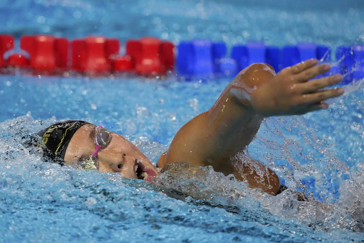 【画像・写真】【世界水泳】デュアルスイマー梶本一花が決勝進出　今大会7レース目で快泳　女子800メートル自由形予選