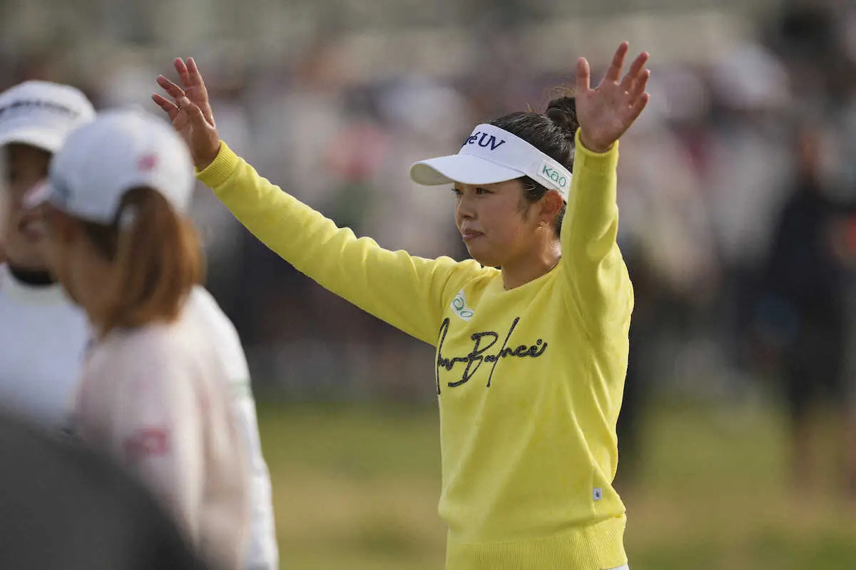 【画像・写真】全英女子オープンを制し歓喜の山下美夢有（AP）
