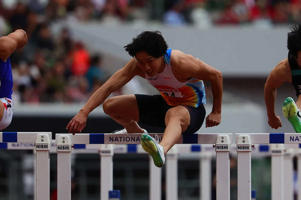 【画像・写真】日本選手権、男子110メートル障害で優勝した泉谷