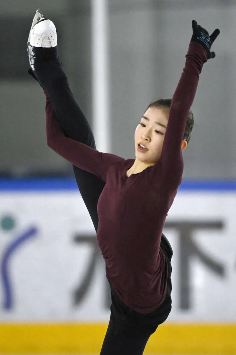 【画像・写真】練習を公開したフィギュアスケート女子の千葉百音