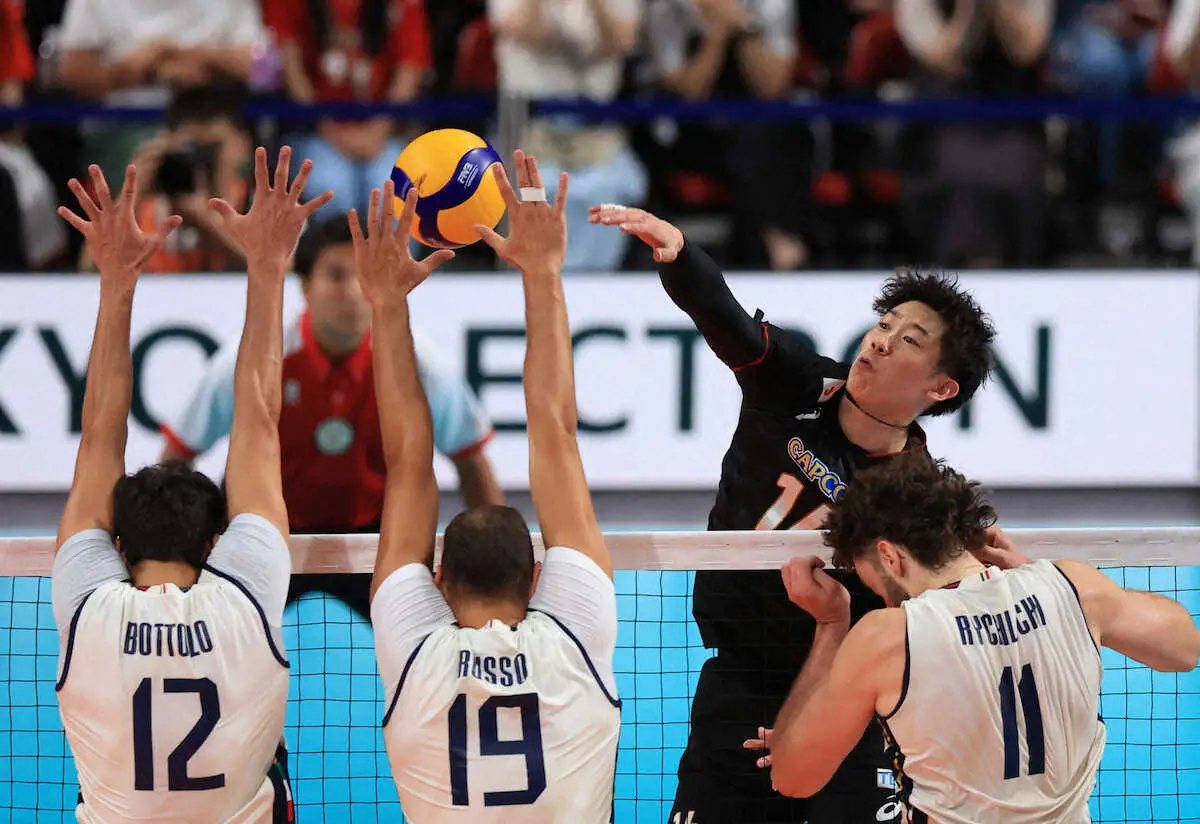 【画像・写真】【バレー男子】石川祐希「僕たちはイタリアのブロックを苦手にしている」パリ五輪と同じく2―3敗戦