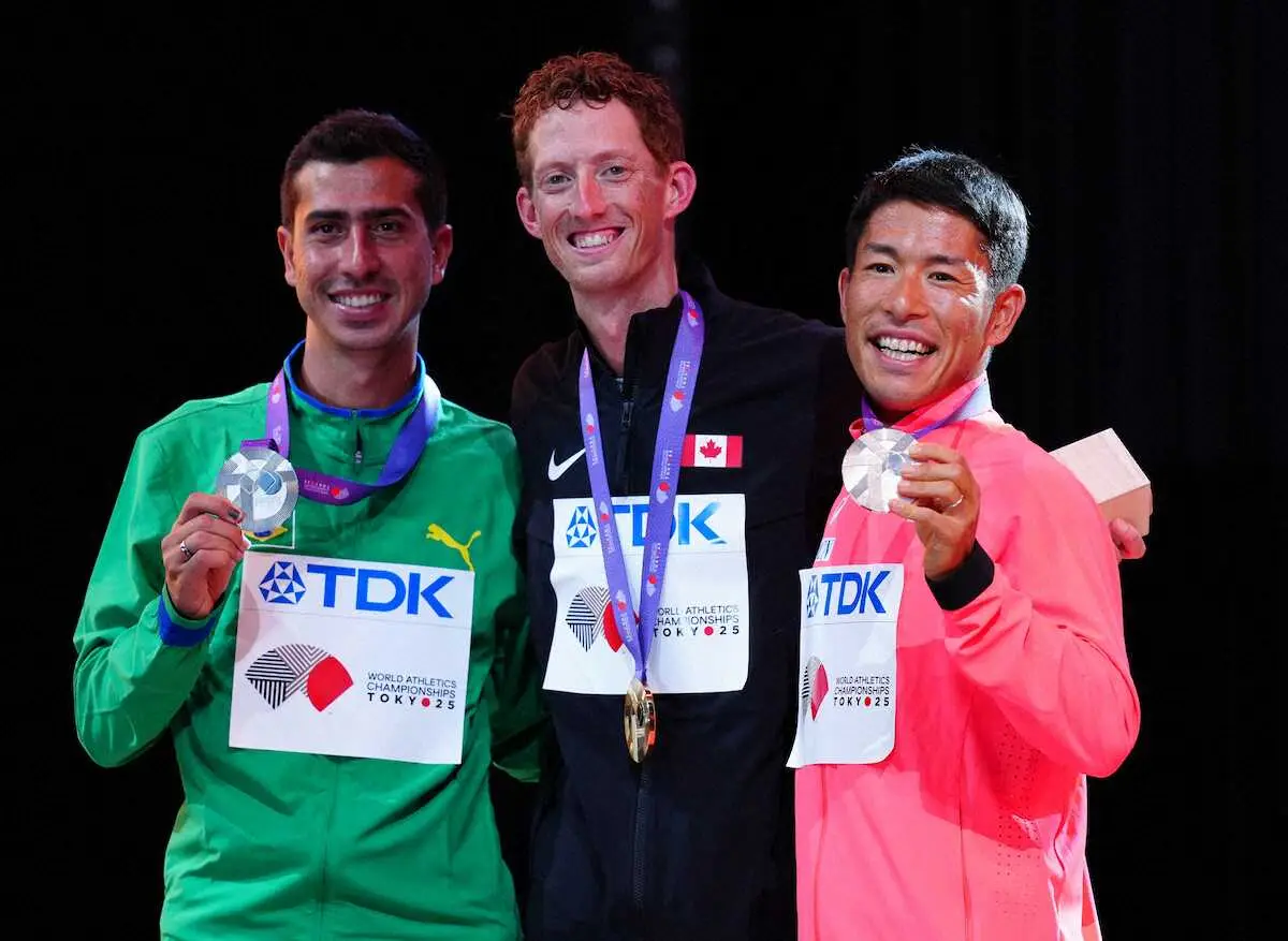 【画像・写真】【世界陸上】35キロ競歩3位の勝木隼人「ようやく実感湧いた」メダルセレモニーに小池都知事登場