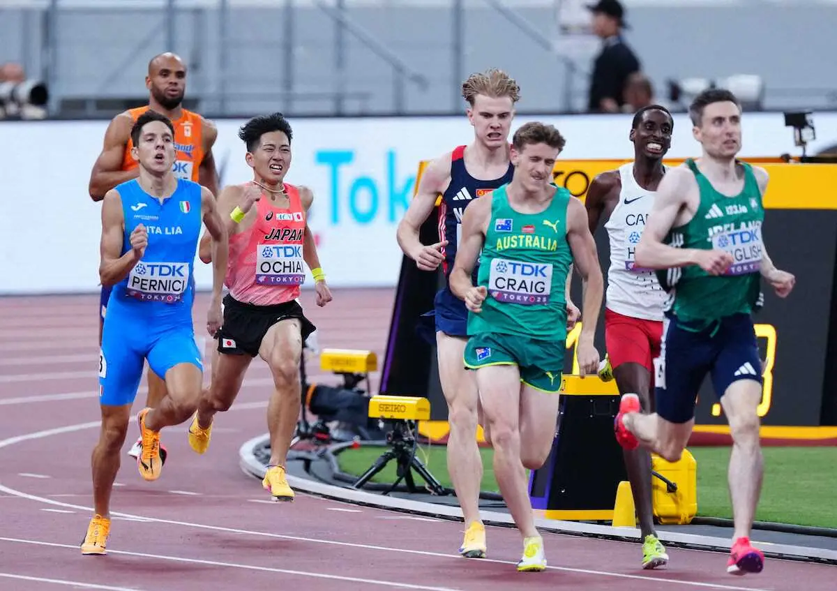 【画像・写真】＜世界陸上4日目＞男子800メートル予選、力走する落合（撮影・木村　揚輔）