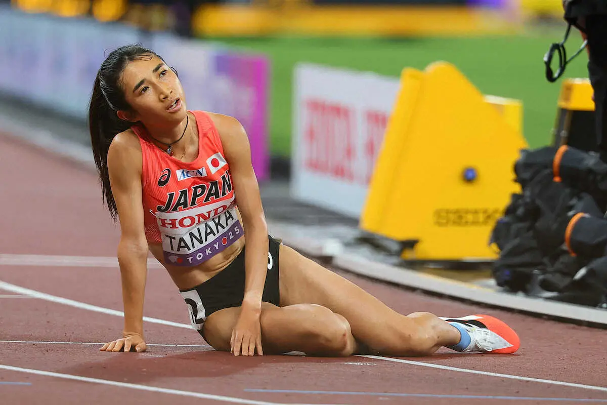 【画像・写真】【世界陸上】田中希実　両脚流血の激走！　2大会連続入賞ならず12位終戦　ゴール後に倒れ込む