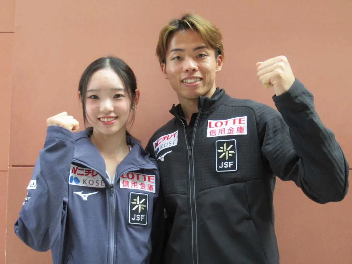 【画像・写真】【フィギュア】ペア“ゆなすみ”笑顔の帰国　りくりゅうからの祝福　祝杯の秘話も明かす