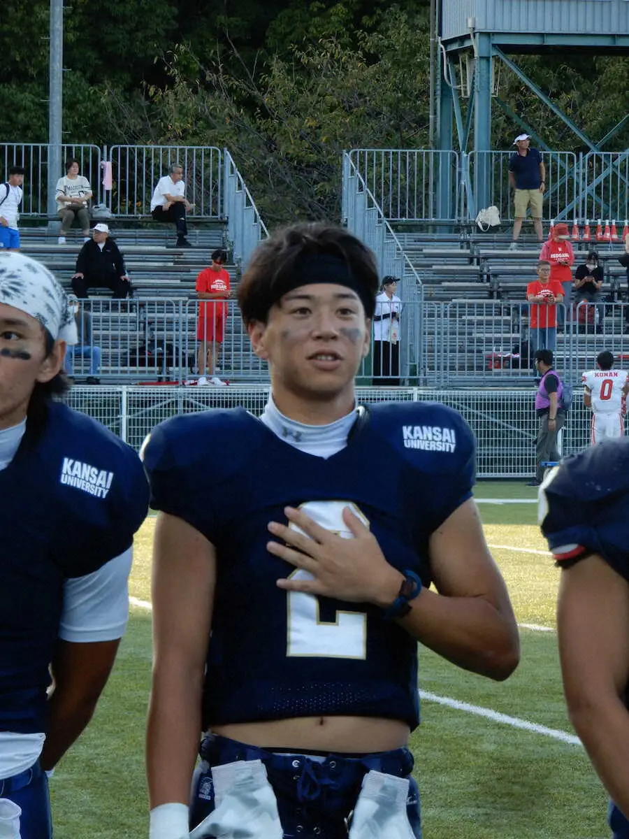 【画像・写真】アメフト関大　さあ、KGキラーの出番だ　次節は伝統の関関戦　WR吉識「関学戦は絶対に…」