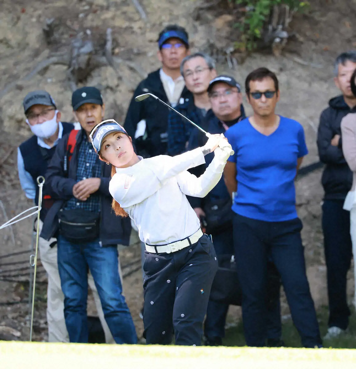 【画像・写真】【女子ゴルフ】佐久間朱莉　4勝目へ首位発進「優勝を狙っていきたい」スーパーイーグルで流れつかむ