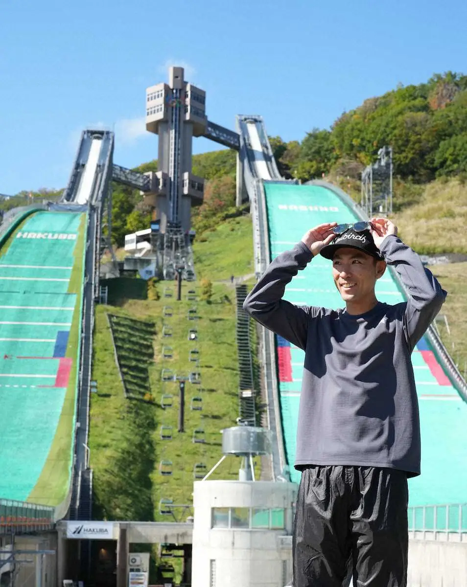 【画像・写真】練習を公開した渡部暁斗（撮影・小海途　良幹）