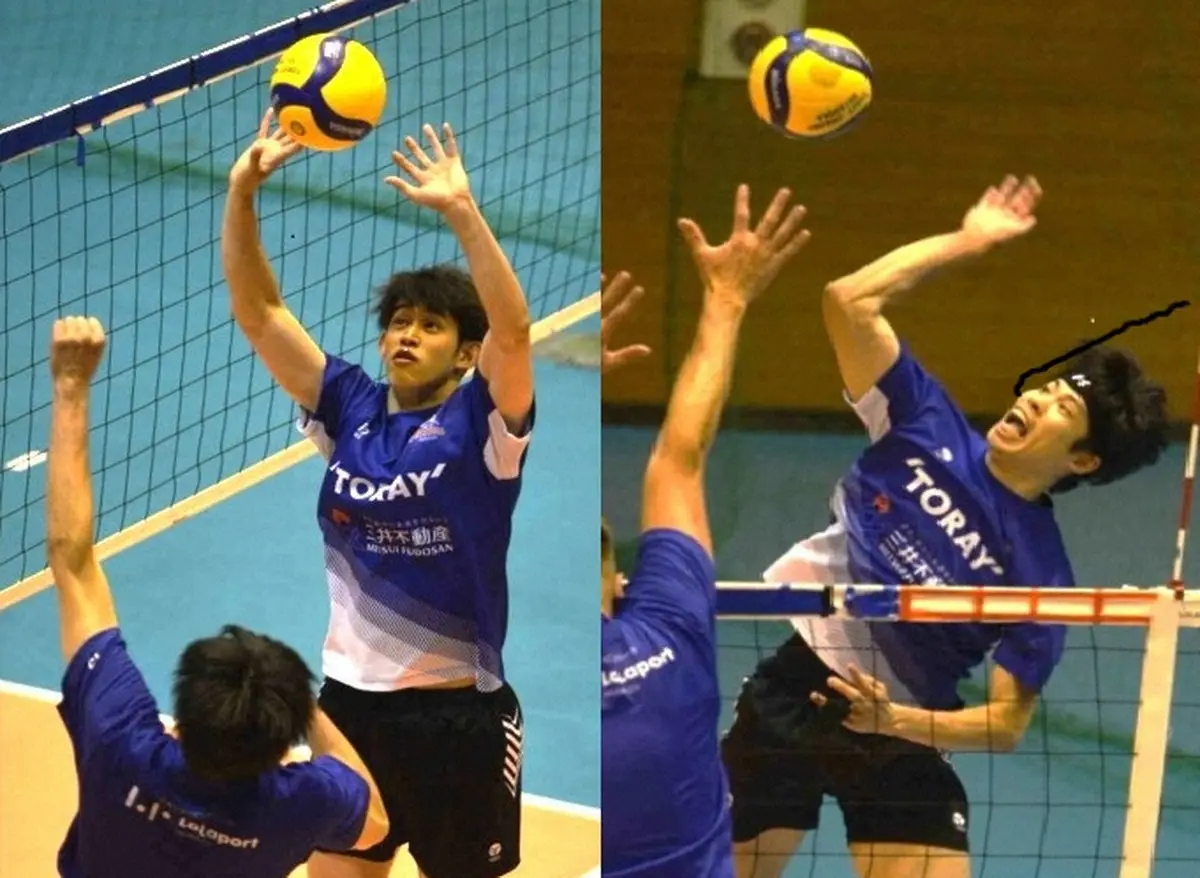 【画像・写真】東京GBとの開幕戦にスタメン濃厚、こん身のトスでチームを勝利へ導きたいS酒井(左)と昨季より打点が4～5センチ高くなった成長を得点に結びつけたいOH山田