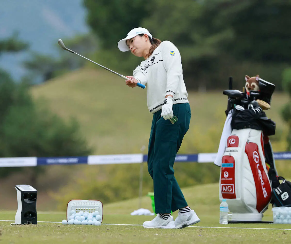 【画像・写真】【女子ゴルフ】渋野日向子がコースで最終調整　ウエーティングから繰り上げ出場に望み