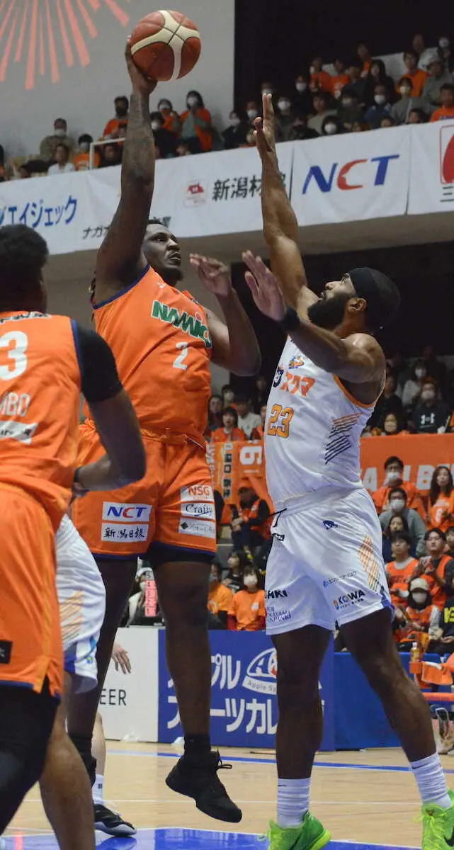 【画像・写真】アルビBB　岡山に快勝し2連勝　今季加入のB・J・マック大暴れ！来日初の「ダブルダブル」