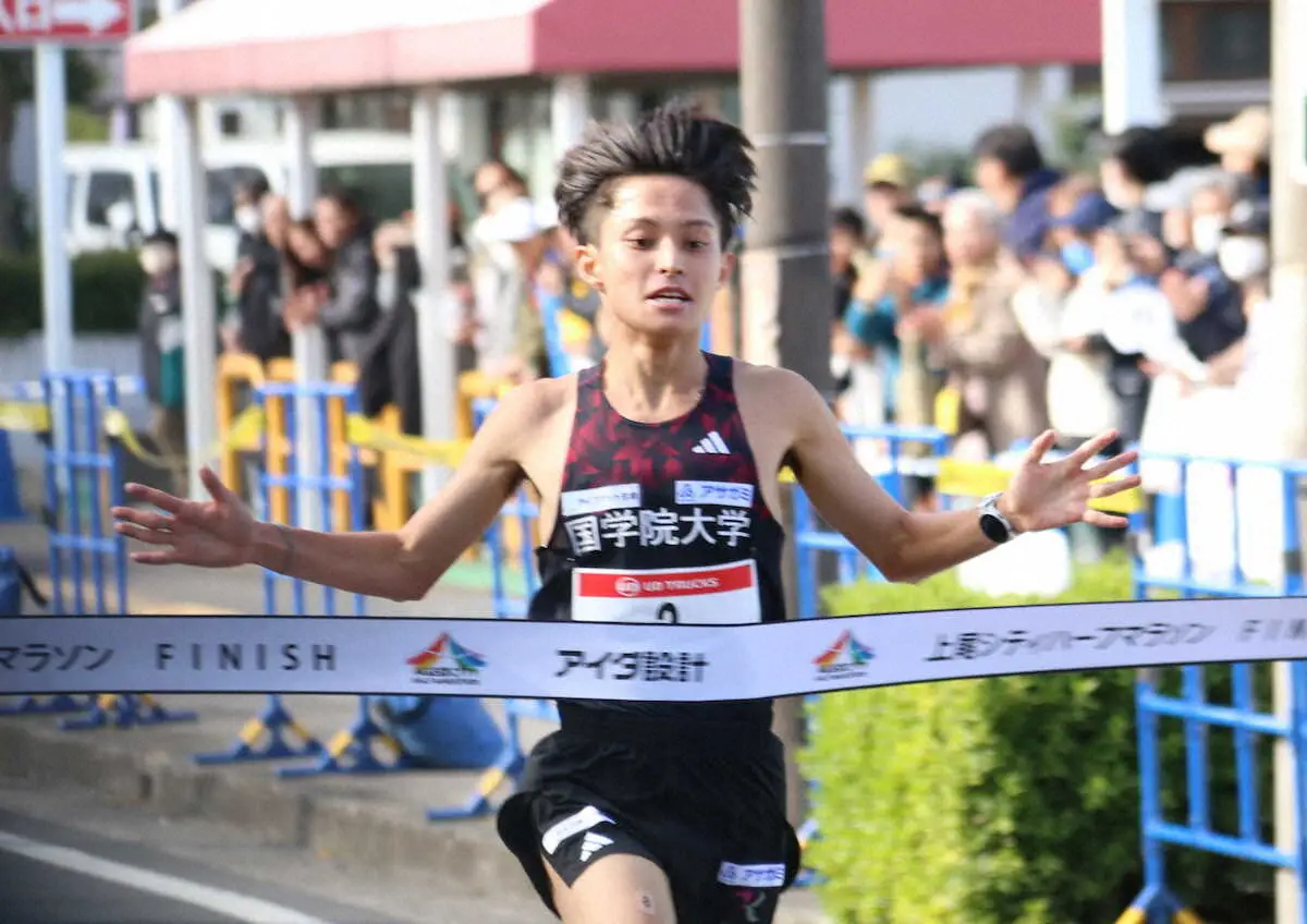 【画像・写真】国学院大エース青木瑠郁が大会新V　駒大の次世代エース候補・桑田駿介が2位　上尾シティハーフマラソン