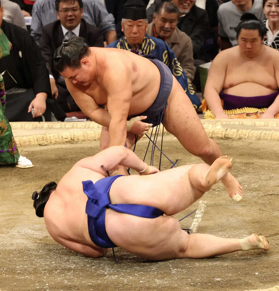 【画像・写真】大の里に今場所初めて土がつく　安青錦が1敗で優勝争いトップに並ぶ　豊昇龍が1差で追走