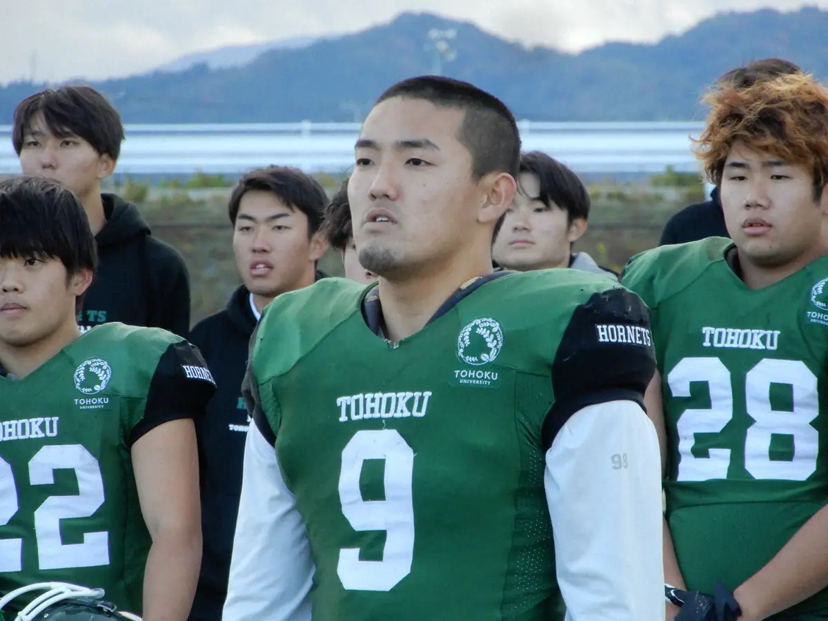 【画像・写真】23日の早大戦へ、気持ちを高める東北大DL吉川大輝主将（９）