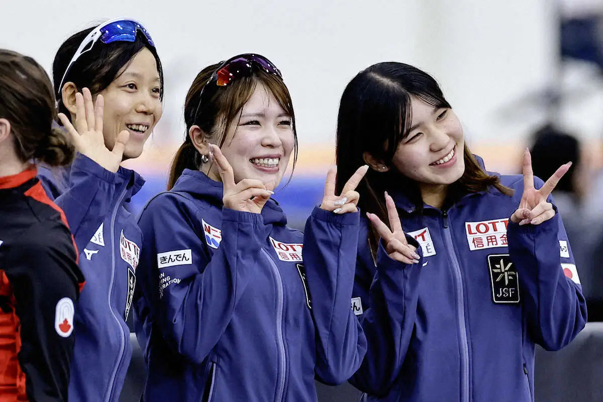 【画像・写真】【スピードスケート】日本女子、団体追い抜きで2季ぶりV　20歳・野明がつなぎ役