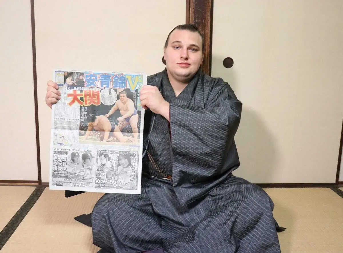 【画像・写真】大関昇進確実の安青錦「帰ってきてからすぐ寝られなかった」　注目の口上にも言及　初V一夜明け会見