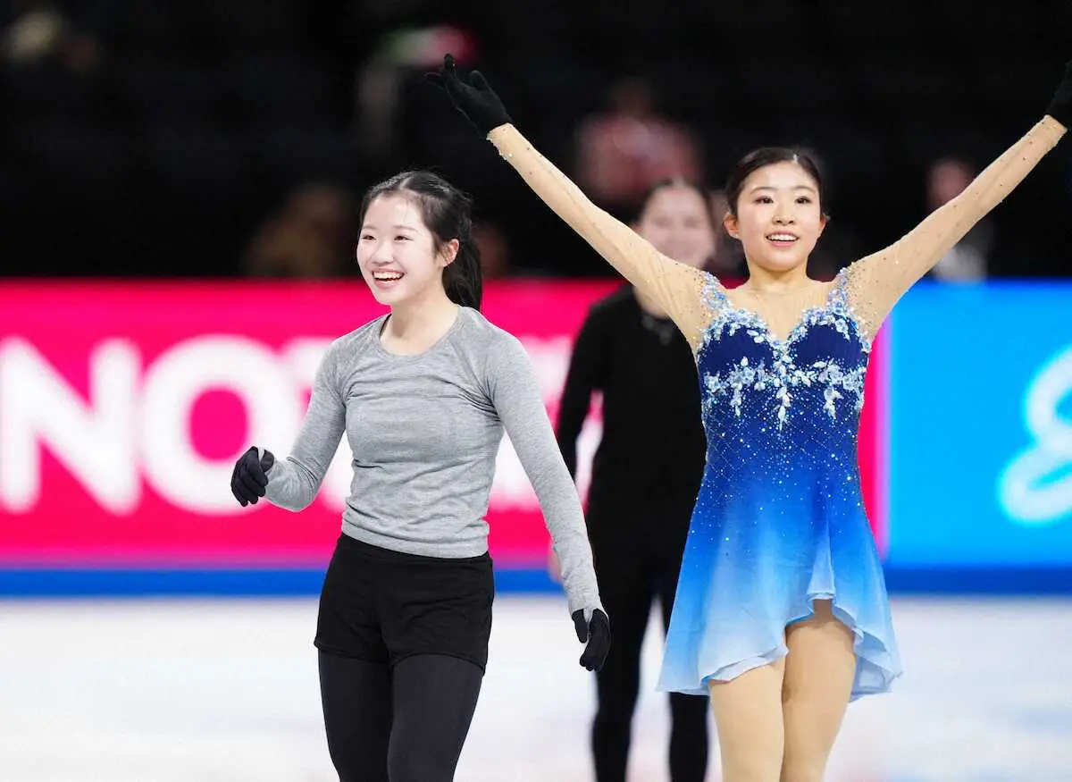 【画像・写真】【フィギュア】千葉百音、本番衣装でノーミス調整　中井亜美はトリプルアクセルを入念に確認