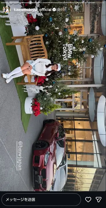 【画像・写真】河本結　“ミニスカ挨拶”BMWジャパン訪問ショット公開に「モデル？美しい」「ナイスショット」