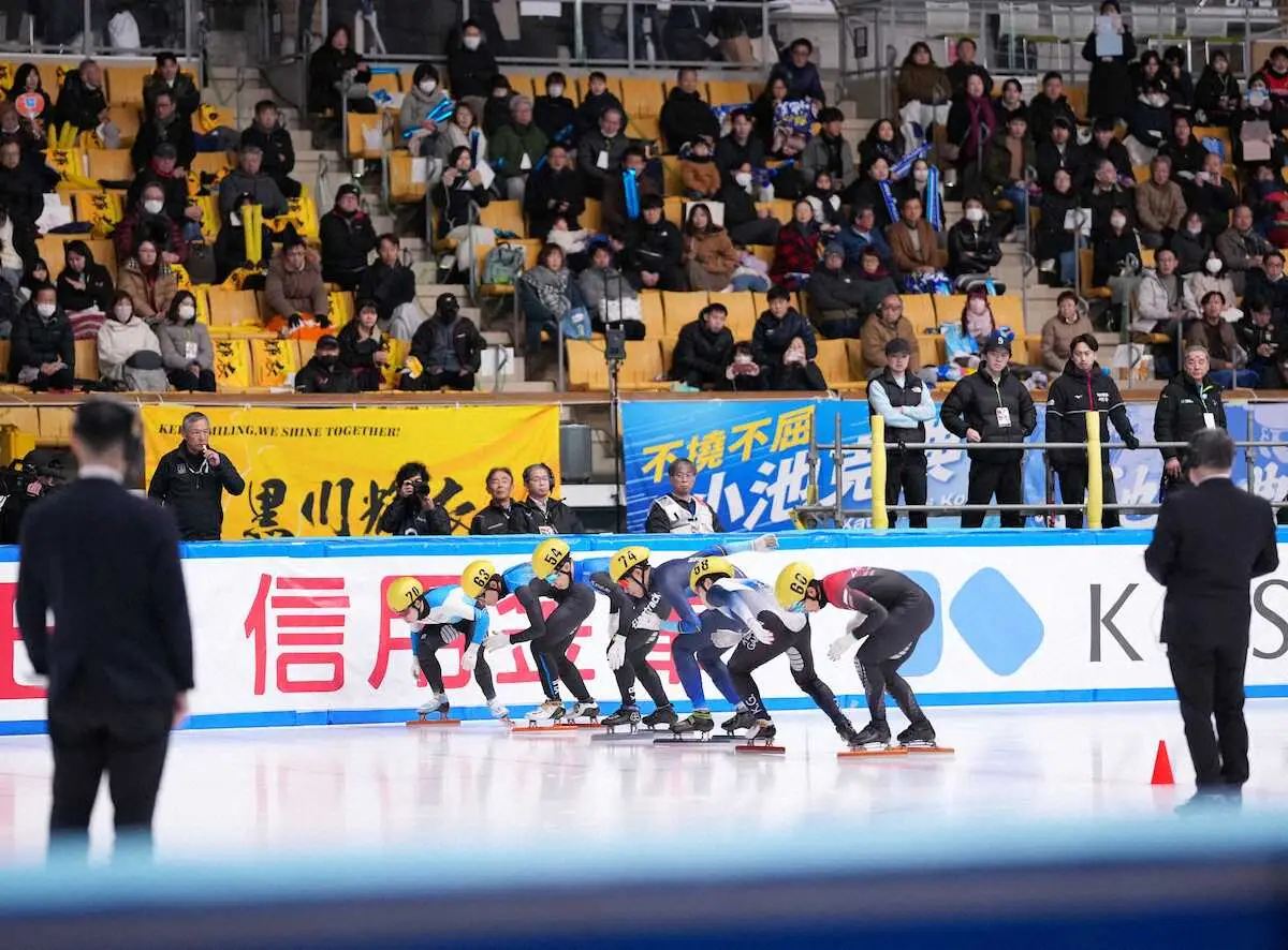 【画像・写真】【ショートトラック】五輪選考会男子は異例尽くめ　500mは2度やり直しで菊池優勝　1500m再レース