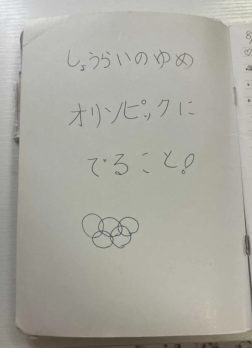 【画像・写真】中井が幼少期から書いている練習ノート（本人提供）