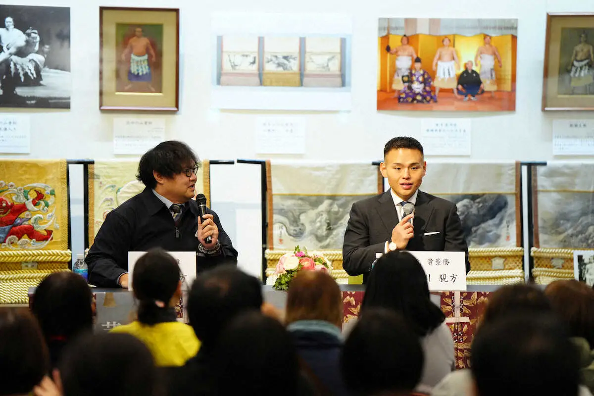 【画像・写真】元貴景勝の湊川親方がトークショー　対戦したい相手は？に即答「意外と押しが強いと聞いてますます…」