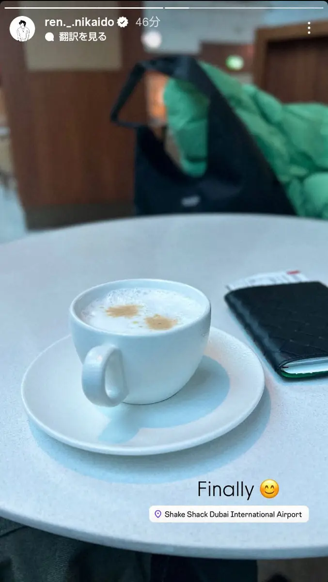 【画像・写真】二階堂蓮　ようやくドバイ脱出か?!「Good　bye　Dubai」空港や機内写真を投稿、行き先は?