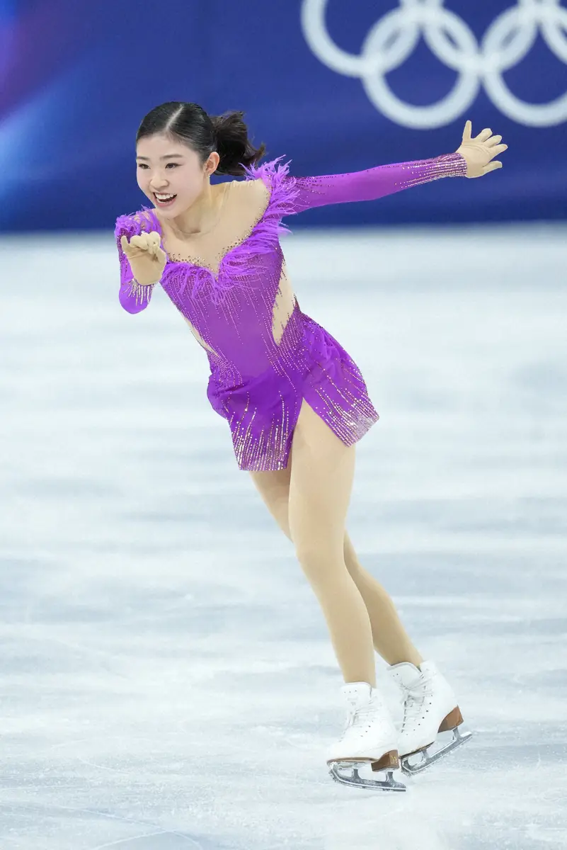 【画像・写真】ミラノ・コルティナ五輪女子ＳＰで演技をする千葉百音