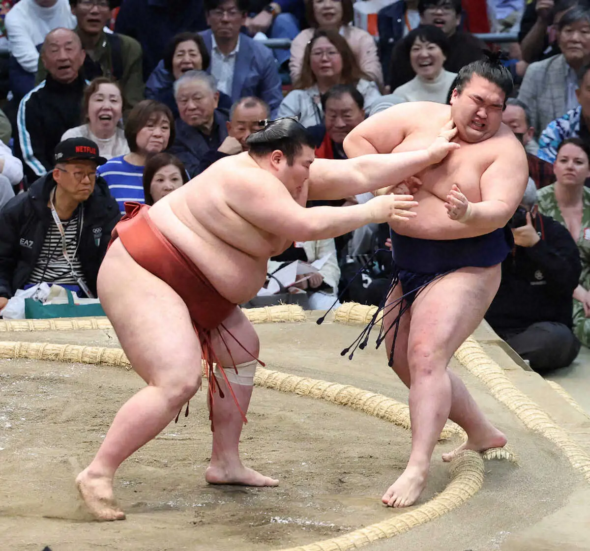 【画像・写真】豪ノ山は熱海富士に押し出されて9勝4敗　熱海富士は新小結で勝ち越し
