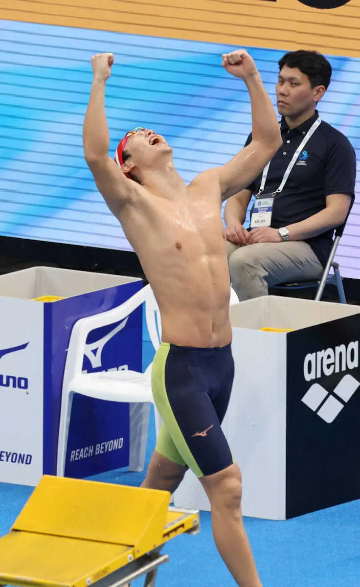 【画像・写真】高校まで野球と二刀流スイマー光永翔音　初の日本一！競泳専念2年で才能開花　男子50Mバタ