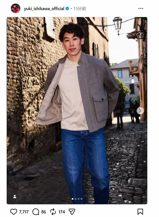 【画像・写真】石川祐希　ファッションモデルのような最新Sにファンうっとり「ますますカッコよくなってる」「素敵すぎ」